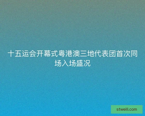 十五运会开幕式粤港澳三地代表团首次同场入场盛况